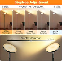 OUTON LED Állólámpa 36W 3000 Lumen - Távirányítós RGB Hangulatvilágítás 24 Dinamikus és 8 Statikus Színmóddal, Érintésvezérléssel, Időzítőve 4