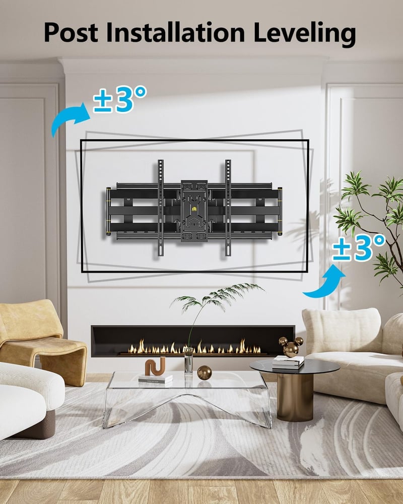 FORGING MOUNT TV Fali Tartó 765 mm Dupla Karos Konzol 50-90 Colos Lapos/Ívelt Televíziókhoz, 75 kg Teherbírás, Forgatható, Dönthető