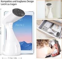 HOMEASY 1500W Kézi Gőzölő - Gyors Felmelegedésű Fehér Ruhagőzölő 280ml Tartállyal 6