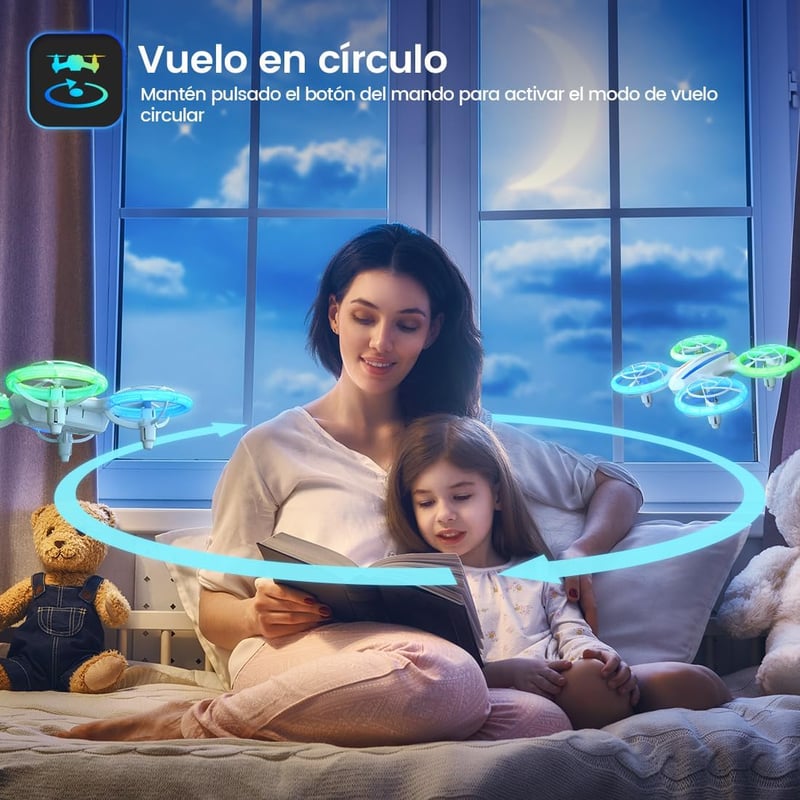DEERC D23 Mini Drón - Távirányítós Quadcopter 5 LED Móddal, Visszatérés Funkcióval, Magasságtartással, 360° Flip, Védett Propellerekkel és 2