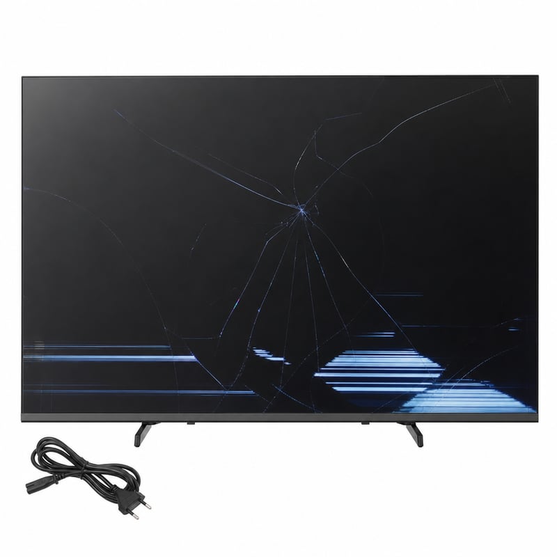 Televizor Smart Google TV CHiQ L40QST de 40 inchi (101 cm), QLED, HDR10, Dolby Audio — defect, pentru piese: ecran spart (stare: vezi a 2-a fotografie)