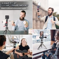 ULANZI ST-27 360°-os fém okostelefon-állvány adapter 3 vakupapuccsal 7