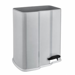 keeeper Gunnar kanta za smeće na pedalu, s 2 odjeljka (7 l + 15 l), srebrna boja, nepotpun set (stanje: vidi 2. sliku)
