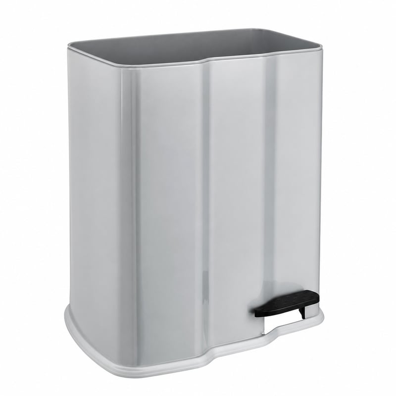 Pedálový kôš na odpadky keeeper Gunnar, 2 nádoby (7 l + 15 l), strieborná farba, neúplná súprava (stav: pozri 2. obrázok)