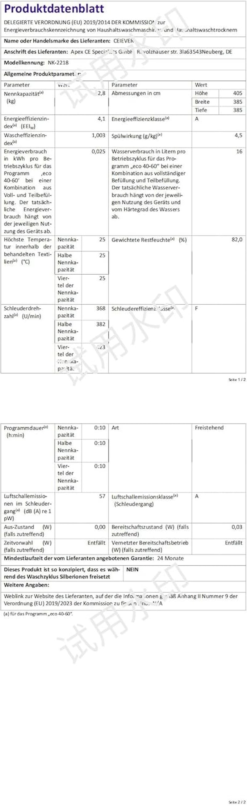 CEIEVER Összecsukható Mini Mosógép Kempingezéshez, Utazáshoz - 220V