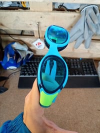 Dječje plivačke naočale Speedo Biofuse 2.0, Hypersonic plava/Lumo zelena, prozirne leće, protiv magljenja, vodootporne, podesiva traka za glavu 3