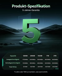 ORICO 128GB M.2 NVMe SSD - Nagy Sebességű Belső SSD Meghajtó TLC NAND Flash, 1700MB/s PCIe Gen3x4, 2280 Méret, Laptop és Asztali PC Kompatib 7