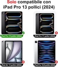 FOGARI iPad Pro 13 Inch (M4) 2024 Tok Billentyűzettel - 7 Színű Háttérvilágítás, Levehető Trackpad, Bluetooth QWERTY Billentyűzet, Fekete 2