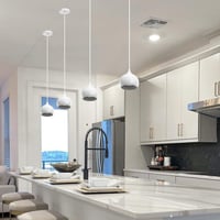 Linkind modern fehér függőlámpa szett, 2 db GU10 foglalattal, matt fém árnyékolóval 3
