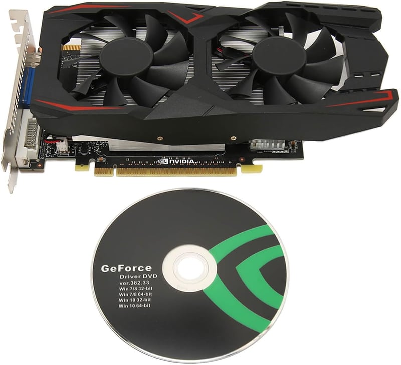 VBESTLIFE GTX1050Ti 4GB DDR5 Grafikus Kártya Asztali PC-hez Dual Fan