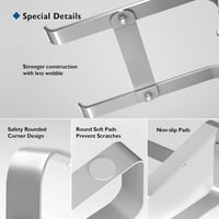 BONTEC Ergonomikus Laptop Állvány Íróasztalhoz, Ezüst Notebook Tartó 10-17,3 Hüvelykes Laptopokhoz Kompatibilis 7