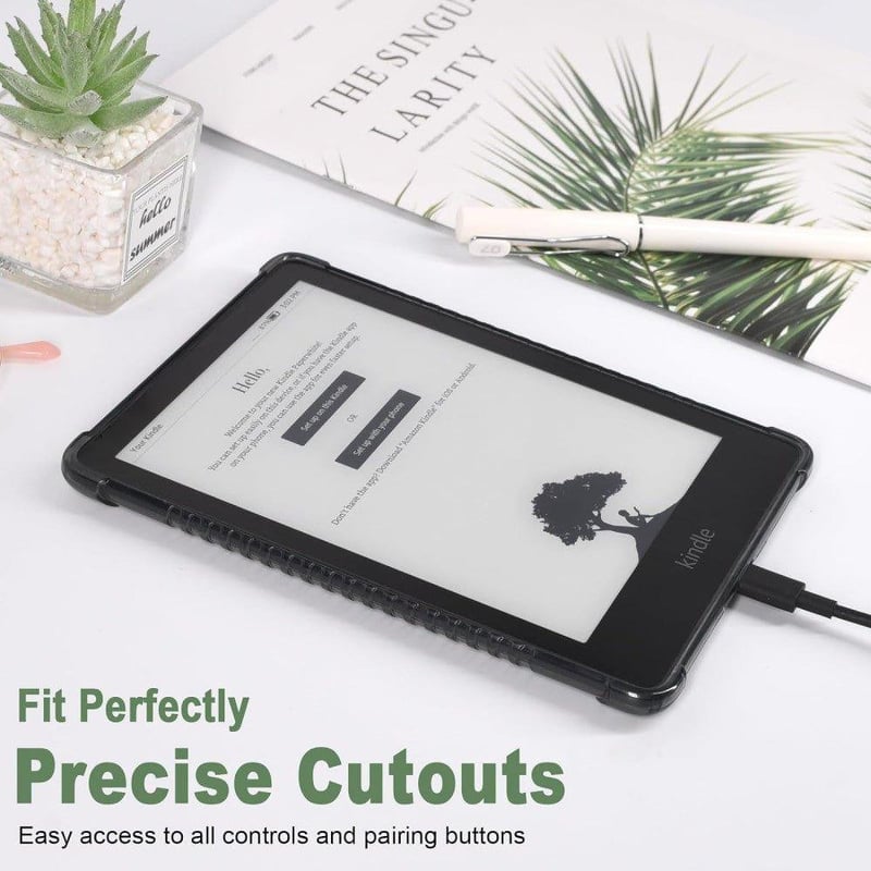 Kindle Paperwhite 11 Átlátszó-Fekete TPU Védőtok 2021-es Modellhez