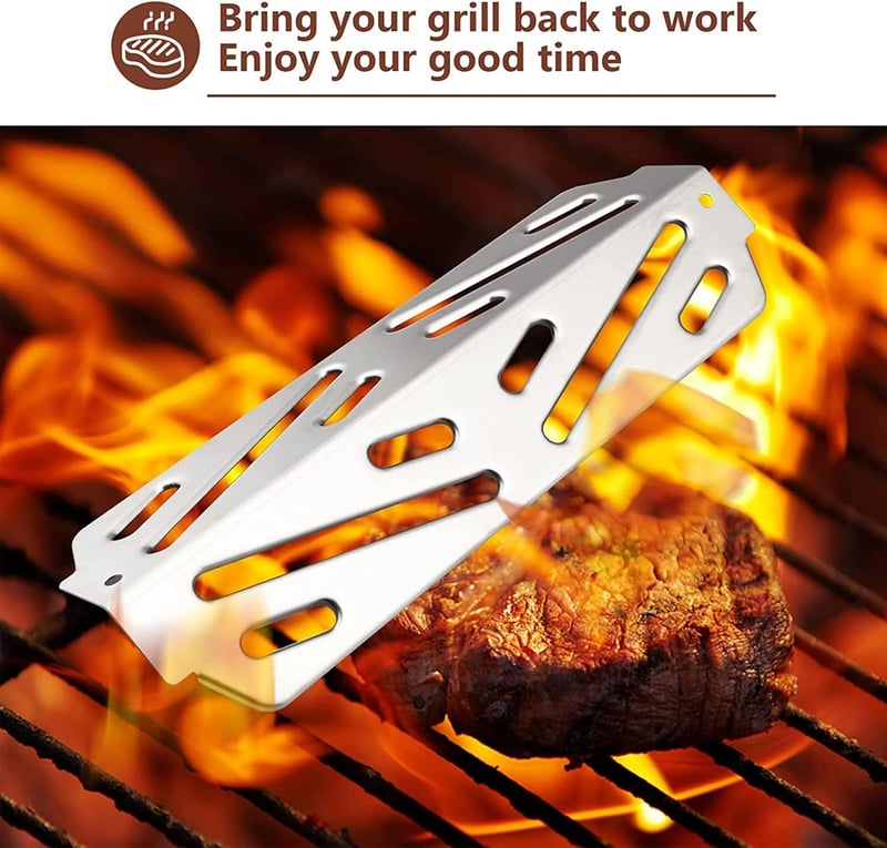 GFTIME Rozsdamentes Acél Flavorizer Sín Weber Genesis II 300 Sorozathoz - 31,8 cm Hőterelő Ízesítő Rudak Grillhez - 3 db Csomag