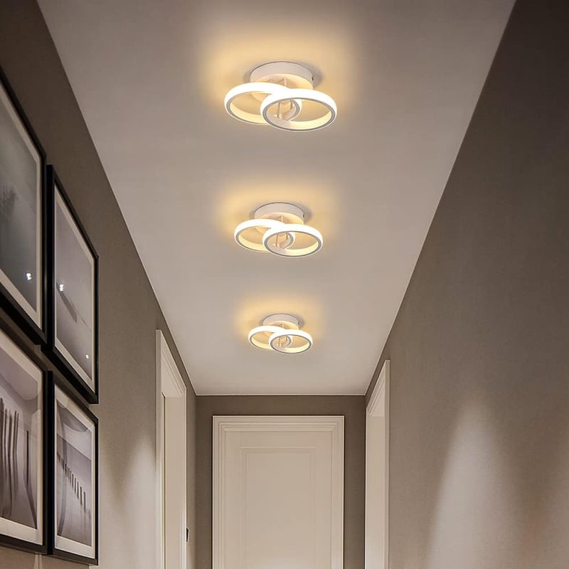 Goeco Modern Kerek LED Mennyezeti Lámpa, 22W, 3000K Meleg Fehér Fény, 2000lm, Szilikonborítás, Nappali, Háló, Konyha Világítás, Fehér