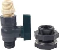 Sinolofty 3/4" PVC Vízcsap Készlet Esővízgyűjtőhöz - Menetes Csatlakozóval és Tömlőadapterrel Akváriumokhoz, Medencékhez, Kerti Hordókhoz 6