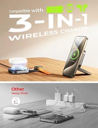 LISEN MagSafe indukciós töltőállomás iPhone, Apple Watch és AirPods készülékekhez - hordozható, utazáshoz 8