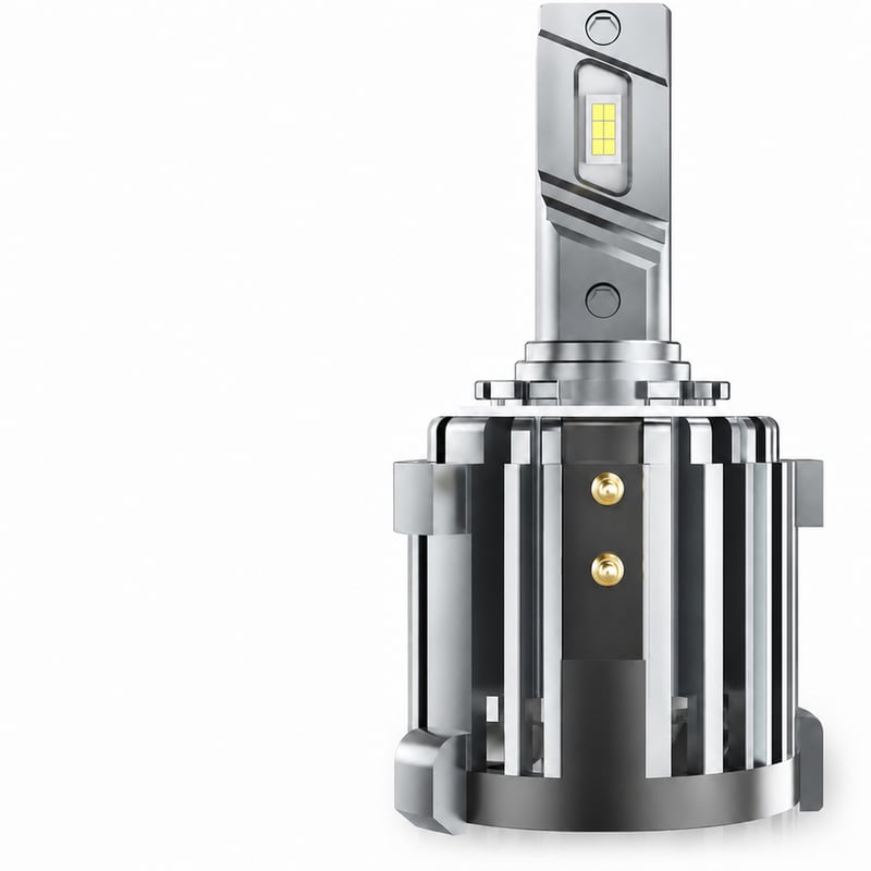 Bec LED auto D-Lumina H7 pentru fază scurtă, compatibil cu Volkswagen VW Passat, Golf, GTI, Tiguan și Mercedes-Benz, cu adaptoare specifice, 100W — set 1 bucată