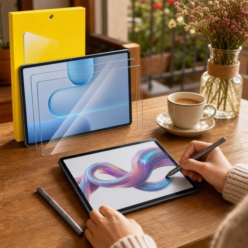 Set za tablet: 2x kaljeno staklo + magnetska olovka