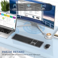 Seenda Vezeték Nélküli Billentyűzet és Egér Szett - Újratölthető, Ultravékony, Csendes, Szilikon Védővel - PC/Laptop/Smart TV - AZERTY 3