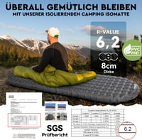HIKENTURE Ultrakönnyű Kempingmatrac 6.2 R-Értékkel - 8 cm Vastag Felfújható Matrac Túrázáshoz, 4 Évszakos Használatra, Kis Csomagméret 2