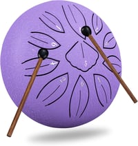 LEKATO Acél Nyelv Dob 15,2 cm 11 Hangú C Hangolású Ütőhangszer Meditációhoz és Jógához - Levendula Színű Kézidob Kezdőknek 7