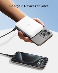 ESR Qi2 Tanúsított MagSafe Powerbank 10000mAh - 15W Gyorstöltő iPhone 16/15/14/13/12 Készülékekhez, Kompakt Hordozható Külső Akkumulátor USB 6
