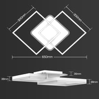 ANTENLICHT Modern Geometrikus LED Mennyezeti Lámpa 40W - Távirányítós, Fokozatmentesen Szabályozható, 3000-6500K, Nappali és Hálószoba Világ 7