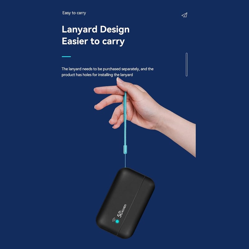 Banapoy 4G LTE hordozható WiFi router és powerbank, 10000 mAh, SIM-foglalattal