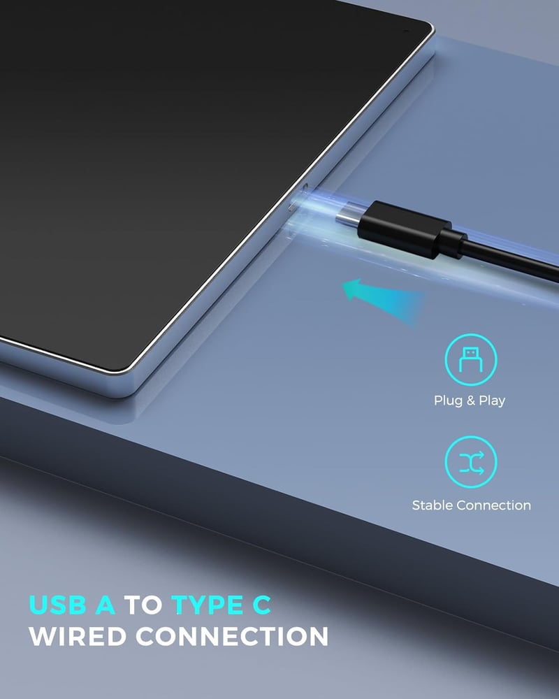 seenda Érintőpad PC-hez - Edzett Üveg Felületű Vezetékes Trackpad Alumínium Alappal, Nagy Pontosságú Navigáció Windows 10/11 Rendszerekhez (
