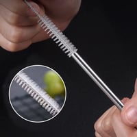Praktikus 10 darabos rozsdamentes acél szívószál szett, 215 mm 7
