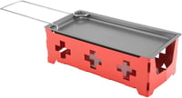 Piros Mini Raclette Sajtolvasztó Készlet Pálcikákkal, Hordozható 8