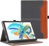 DLveer Prémium Műbőr Tok Teclast M40 Pro/P20S 10 Hüvelykes Tablethez - 360 Fokos Védelem, Többszögű Állvány, Tolltartó, Fekete 1