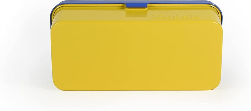 Kodak retro acél filmtároló doboz, 120/135 mm-es tekercsekhez, kék