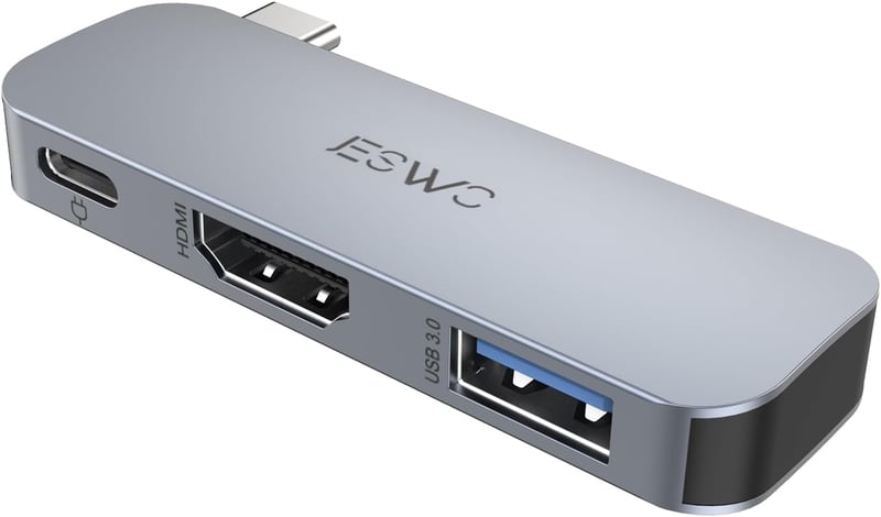 JESWO 3 az 1-ben USB-C Hub 4K HDMI-vel és PD töltéssel, Windows/Mac/iPad kompatibilis