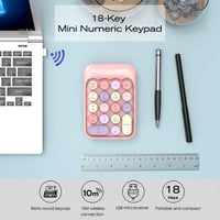 FELiCON Rózsaszín Numerikus Billentyűzet - 18 Gombos, Hordozható, Csendes, Windows és Mac Kompatibilis 2