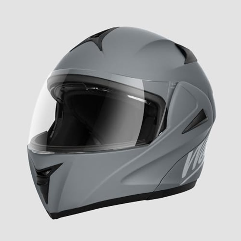 Westt ECE 22.06 Klapphelm Motorradhelm Sonnenblende Visier Damen Herren - XL, Matt grey