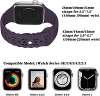 Apple Watch szilikon szíj 38/40mm, légáteresztő csipkés minta, 3db (lila-fekete-fehér) 5