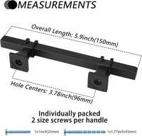 LONTAN 15 db Fekete Konyhai Fogantyú 96mm - Rozsdamentes Acél Szekrényfogantyú Készlet 3