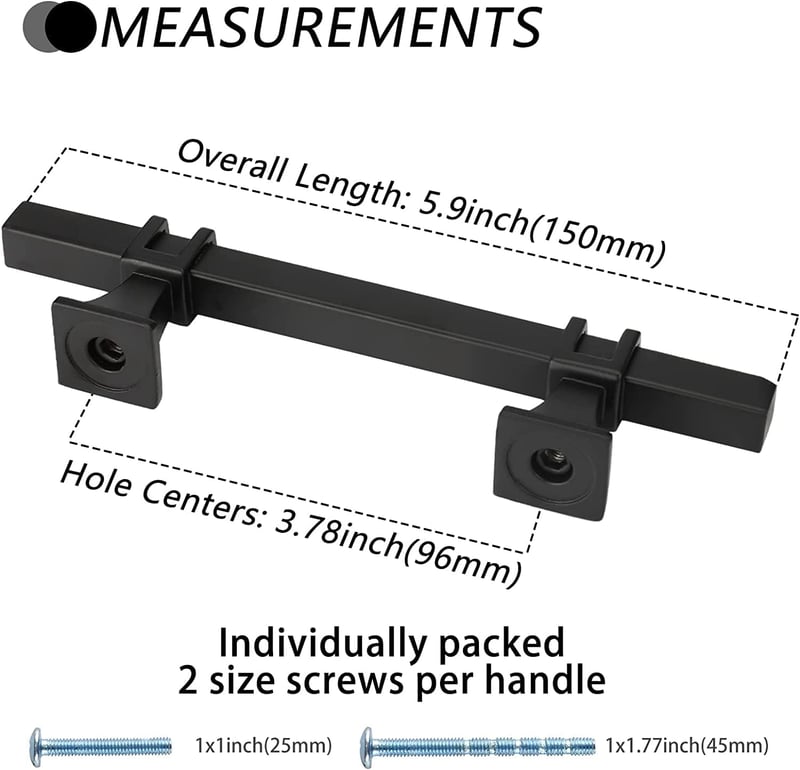 LONTAN 15 db Fekete Konyhai Fogantyú 96mm - Rozsdamentes Acél Szekrényfogantyú Készlet