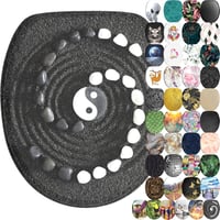 Sanilo Yin Yang WC Ülőke Puha Záródással - Könnyen Szerelhető Fa Toalett Tető Erős Zsanérokkal, Kerek Forma, Prémium Kivitel 1