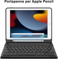 KVAGO iPad 10,2" olasz billentyűzetes tok - Bluetooth, mágneses, levehető, fekete 8