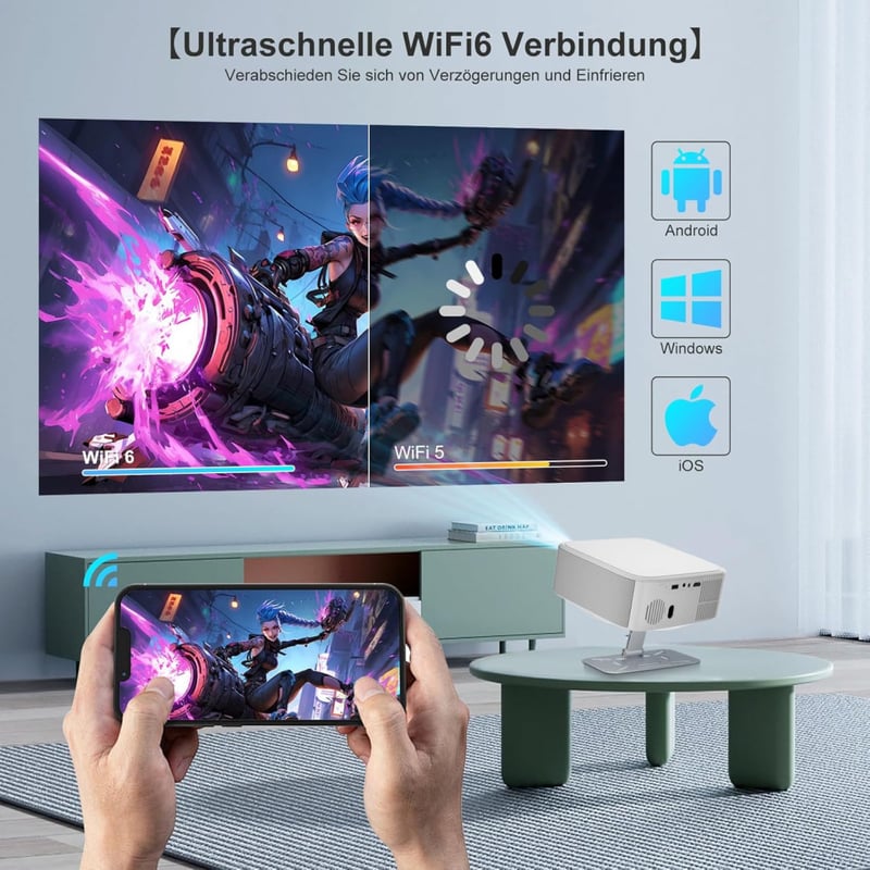 Salange P92MAX Hivatalos Netflix Projektor - Natív 1080P, 4K Támogatás, WiFi, Bluetooth 5.2, Elektronikus Fókusz