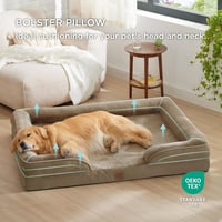 Bedsure XXL Ortopéd Kutyaágy - 134x106 cm Ergonomikus, Mosható, Barna Kutyafekhely Nagy Kutyáknak 4