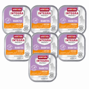 Animonda Integra Protect Diabetes nedves macskaeledel baromfival cukorbeteg macskáknak, 16 x 100 g (7 db-os részleges szett)