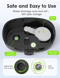 Oraimo 2.5L Ultrahangos Párásító Illóolaj Diffúzorral és Éjszakai Fénnyel 7