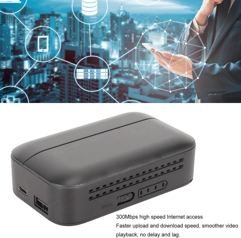 Banapoy 4G LTE hordozható WiFi router és powerbank, 10000 mAh, SIM-foglalattal