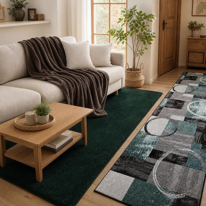 Puha nappali harmónia: pléd 150x200 + szőnyeg 160x120 + futószőnyeg 60x250 + 2 párnahuzat 60x60
