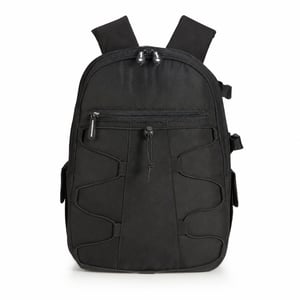 Veľký batoh na fotoaparát Amazon Basics pre DSLR - čierny - 30x15x37 cm — bez odtrhnutej rukoväte (stav: pozri 2. obrázok)