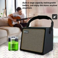 Coolmusic 30W Hordozható Gitárerősítő - Bluetooth Kapcsolat, Mikrofon Bemenet, Akkumulátoros, Fa Ház, Visszhang Effekt, Gitár és Billentyű K 4