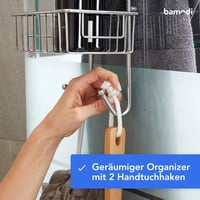 Bamodi Akasztható Zuhanytartó - Fúrás Nélküli Zuhanypolc Samponok Tárolására, Rozsdamentes Acél, 3 Részes, 70 cm Magas 7